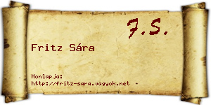 Fritz Sára névjegykártya