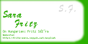 sara fritz business card